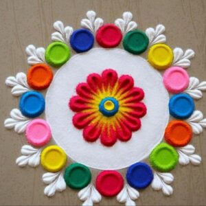 नवरात्रि वाली रंगोली/round rangoli designs